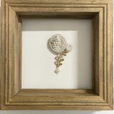 ブローチ　Flower ー花ー／ホワイト×ゴールドb038