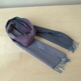 ホームスパン　リネン×カシミヤプチマフラー　藍×紫