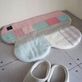 パッチワークなくもの形のフリーマット（ピンク系）