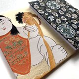 『瑞馬童子〜有職文』　金襴織物御朱印帳　B6 大判サイズ　馬　子供　干支　吉祥柄　願い　格式　西陣意匠　御朱印帳　桐生織