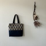 ゴブラン織のトートバッグ紺(BA-125)