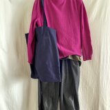 トートバッグ✴︎クロス柄✴︎光沢のある生地