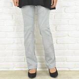 驚きの穿き心地！レアな手染めストレートストレッチロングパンツ　＜グレーウォッシュ＞　大きいサイズあり