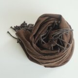 手織りカシミアストール・・セピア