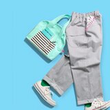 アクセントカラーが光るスノウピー♡ストレートロングパンツ