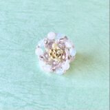 小さないちりん　桜のビーズブローチ　- 閑雅 -