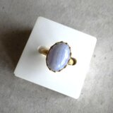 クラウンシリーズ ■ オーバル 天然石の指輪 ■ ブルーレースアゲート