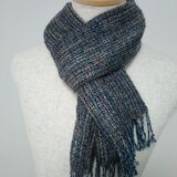 手織り・ふんわりマフラー(ブラウン)