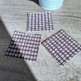 コースター　豆柄