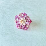 小さないちりん　桜のビーズブローチ　- 絢爛 -