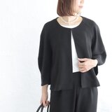 卒園・入学に コクーン袖 ノーカラーフォーマルジャケット（ブラック）CO03
