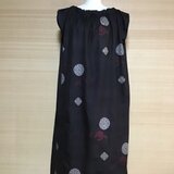 正絹奄美大島紬ワンピース(首回りゴム入り)