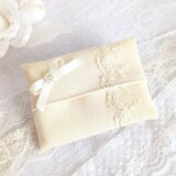 可愛いレースとリボンのポケットティッシュケース