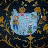 ブルーのミニ猫耳ポーチ（送料無料）