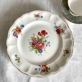 リュネヴィル　KG Luneville ブーケ柄の脚付きケーキ皿 コンポティエ 12twcm21