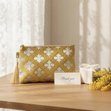 【受注制作】モロッカン生地のタッセル付きポーチ　レイヨン　♦ギフトにおすすめ♦