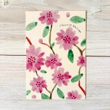 ポストカード2枚セット・水干絵具「cherry tree」