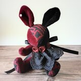 こぎん刺しのウサギS 総刺しこぎんウサギ 「昏い情熱」