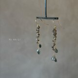 14KGF ムーンストーンとクォーツのピアス（イヤリング）