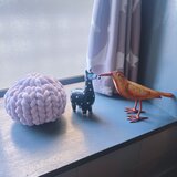 チャンキーニットのクッションオブジェ♡ココナッツ　ライトラベンダー