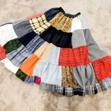 セール!!いろいろパッチワーク５段フリルティアードスカート