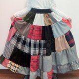 セール!!いろいろパッチワーク５段フリルティアードスカート2