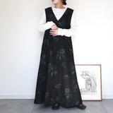 結城紬のVネックジャンパースカート（L）