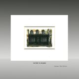 小さな絵「Le bar a soupes」風景画 パリ 版画