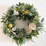 [再販]バラとグリーンの春色リース