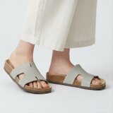 本革サンダル グレー レディース メンズ ご主人誕生日 父の日 牛革 本革の