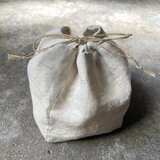 手績み大麻布 - japanese hemp drawstring bag -