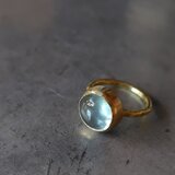 アクアマリン真鍮リング#12.5