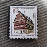 ドイツ　伝統家屋切手ブローチ10821