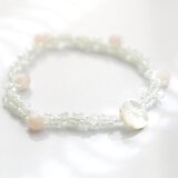 きらめくビーズのブレスレット / 春の若葉とソメイヨシノ