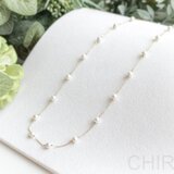 貝パール　ステーション ネックレス / サージカルステンレス(18KGP)【4mm】