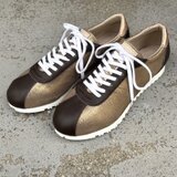 【ブロンズ×ダークブラウン】クラシックなデザインと本革の上質感！ハンドメイドのEMAのスニーカー