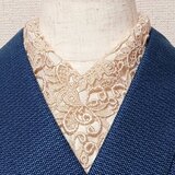 半襟　高級フォーマルレース　シャンパンベージュ【生地見本あり】