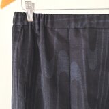 二部式スカート　紬（紺流線文）