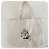 マヌルネコ キャンバス ミニよりちょっと大きいトートバッグ 名入れ可