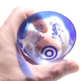 【再販】ガラス製 ぐい呑み お猪口 「鳥獣戯画」瑠璃