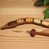 (ケースのみ)箸置きケース 『そら豆』豆形 ミニサイズ5個用　ウォールナット