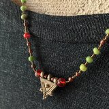 ＊古のとらいばるなネックレス。@エチオピアメタルチャーム＋フランスデッドストックシードビーズ＋貿易風のビーズ＋古いビーズなど