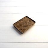 小さな木彫トレイ 栗渋染め