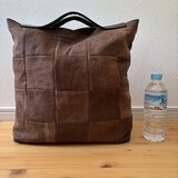酒袋くたくたトート（本革持ち手）スクエア