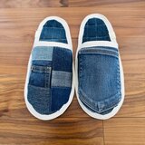 女性用★洗濯機丸洗いOK★スリッパ•室内履き★デニムリメイク　ルームシューズ