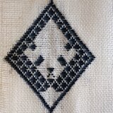 【経験者向け こぎん刺し図案】寝そべりパンダ