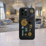 【神秘と守護】天然石×アンティークモチーフ 立体デザインスマホケース｜一点物