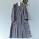 ウールVネックポケット付きシンプルな大人可愛いロングコート♪