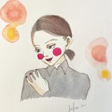 マニッシュな女性 透明水彩 B5 原画