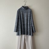 テントラインのニットトップス　グレー　サイズ展開あり